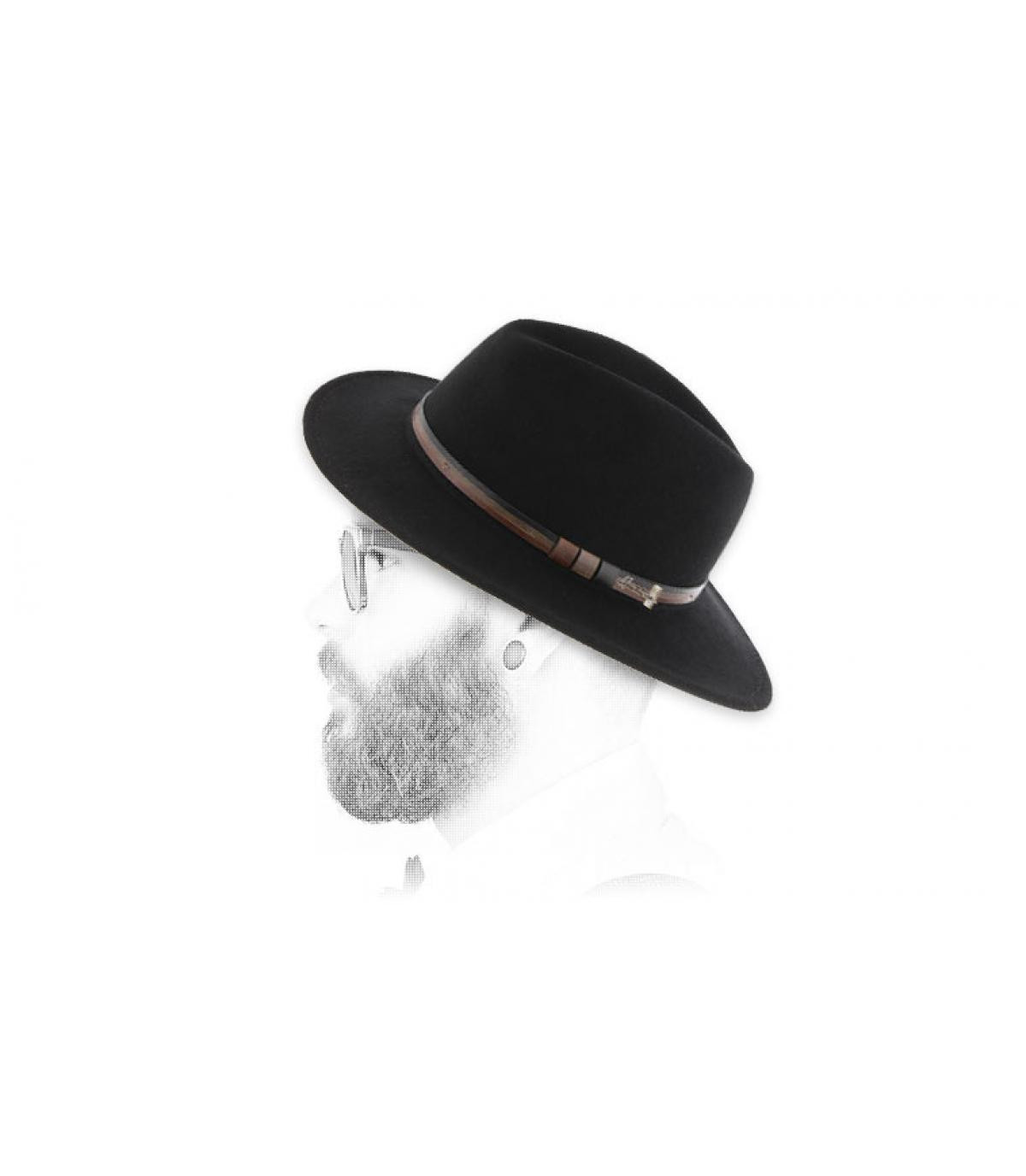 Fedora noir laine Maccarthy black